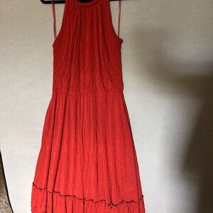 Rachel Zoe Red Halter Tiered Sundress